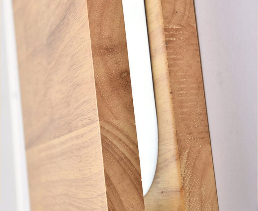 Frendorf | WabiLight Japanische Wabi-Sabi Holz-LED Wandlampe | Rechteckig oder Quadratisch | Warmes Ambiente