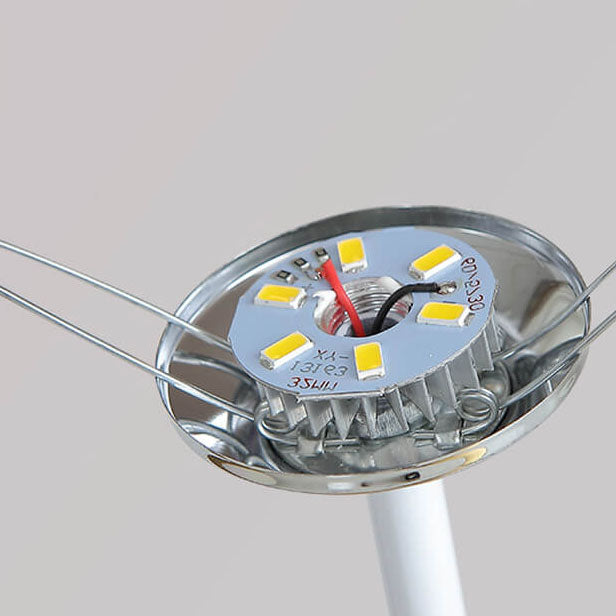 Nordic Vintage Stoffkonus Massivholz LED Tischlampe