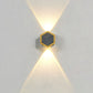 Frendorf | LumoHex Prime | Modernes Outdoor LED Wandlicht | Hexagon Schwarz-Gold Kombination