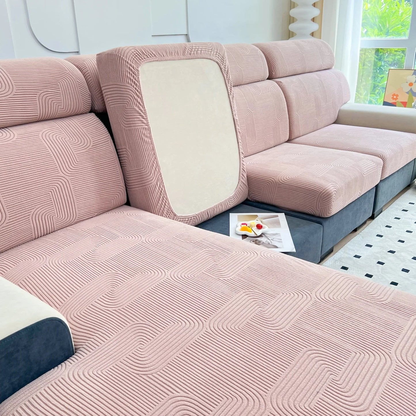 Elegance Ecksofa-Schutzhülle dehnbarer Couchkissenbezug