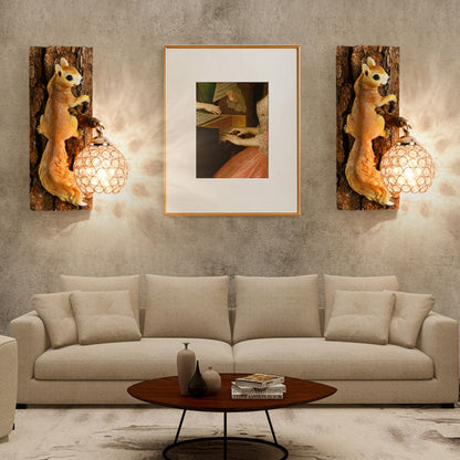 Frendorf | Crystanova Wandleuchte | Kreatives Eichhörnchen-Design | Kristall-Details | 1-flammige Lampe für Schlafzimmer