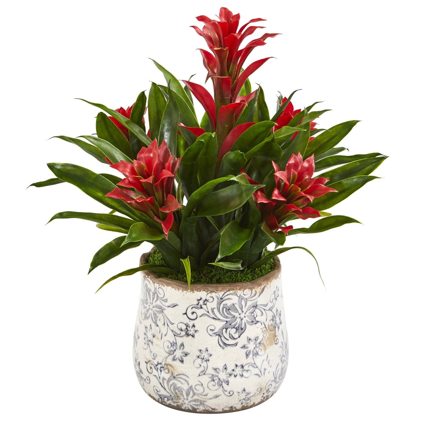 18” Bromelien Künstliche Pflanze in Blumenvase