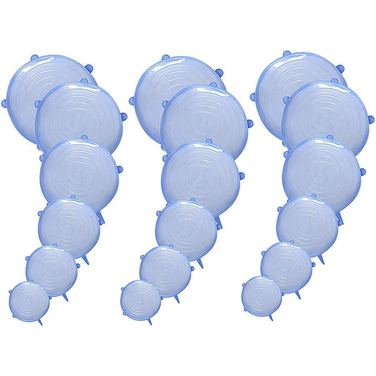 Frendorf | 18-Pack: Dehnbare Silikonblaue Abdeckungslid
