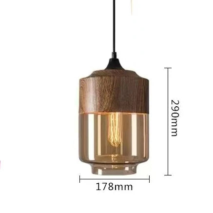 Frendorf | EternaGlow Pendelleuchte aus Glas und Holz | Elegantes Design für Ihr Zuhause