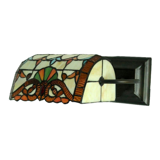 Frendorf | Office Banker Wandlicht Gekleurde Glas Victoriaans Ontwerp Tiffany Stijl Wandlamp in Beige