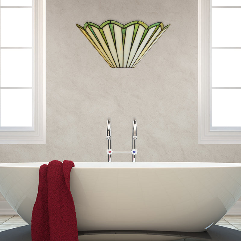 Frendorf | Glas Kegel Wandleuchte Koffiehuis 1 Licht Eenvoudige Stijl Shuttlecock Wandlamp in Groen