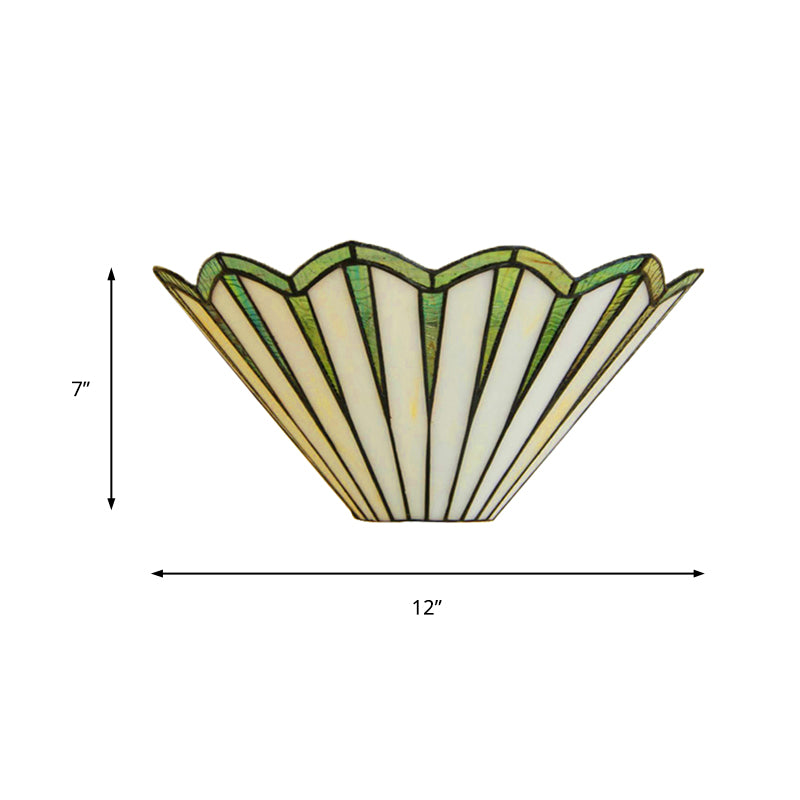 Frendorf | Glas Kegel Wandleuchte Koffiehuis 1 Licht Eenvoudige Stijl Shuttlecock Wandlamp in Groen