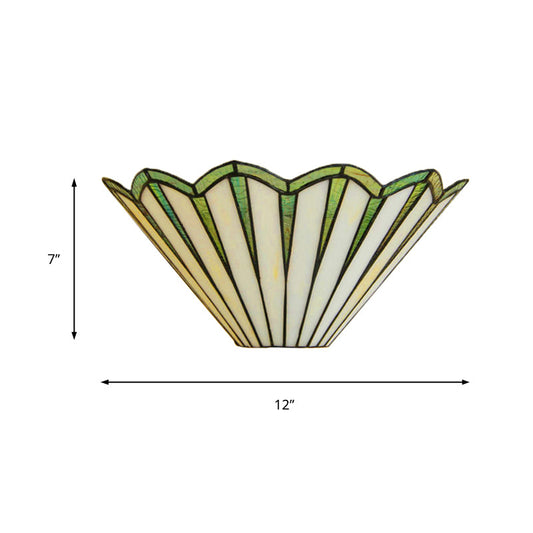 Frendorf | Glas Kegel Wandleuchte Koffiehuis 1 Licht Eenvoudige Stijl Shuttlecock Wandlamp in Groen