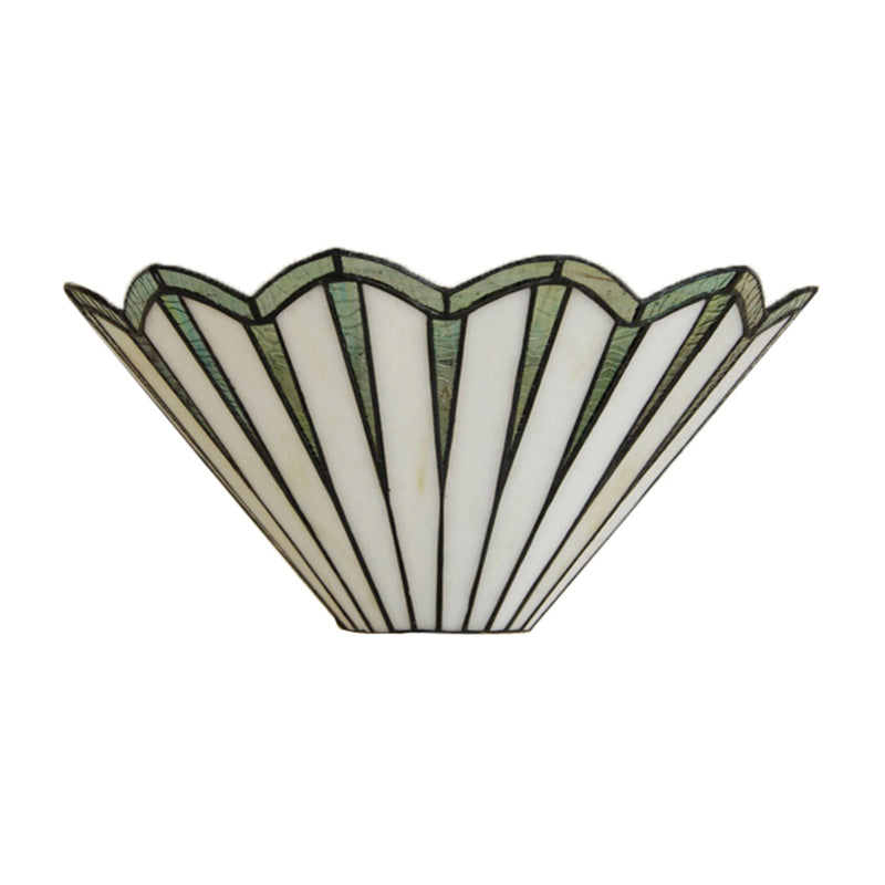 Frendorf | Glas Kegel Wandleuchte Koffiehuis 1 Licht Eenvoudige Stijl Shuttlecock Wandlamp in Groen
