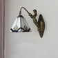 Frendorf | 1 Kopf Wandmontage Lichtarmatur Tiffany Pyramid Weiß Glas Wandlicht für Korridor