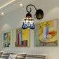 Frendorf | Barokstijl 8"/6" W Raster Bel Muurverlichting Gehard Glas 1 Hoofd Beige Wandlamp voor Keuken