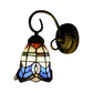 Frendorf | Barokstijl 8"/6" W Raster Bel Muurverlichting Gehard Glas 1 Hoofd Beige Wandlamp voor Keuken