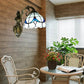 Frendorf | Tulpenmotiv Badezimmer Wandleuchte Glas 1 Licht Tiffany Stylische Wandleuchte in Antikbronze-Finish