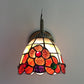 Frendorf | Orange Flower Wandverlichting Land Gestreept Glas 1 Hoofd Wandarmatuur Licht met Trekkoord voor Gang