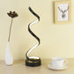 Spiral Ribbon Metall Tischlampe Einfachheit Schwarz/Weiß/Gold LED Arbeitsplatzbeleuchtung mit Kreis-Podest in Warm/Weiß Licht