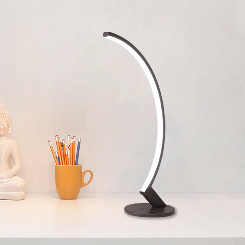 Arc Metall Lesetischbeleuchtung Modernist Weiß/Kaffee LED Nachttischlampe in Warm/Weiß Licht für Nachttisch