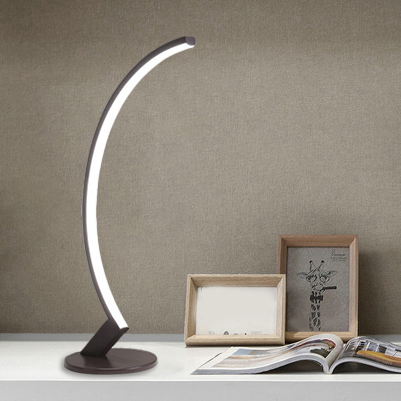 Arc Metall Lesetischbeleuchtung Modernist Weiß/Kaffee LED Nachttischlampe in Warm/Weiß Licht für Nachttisch