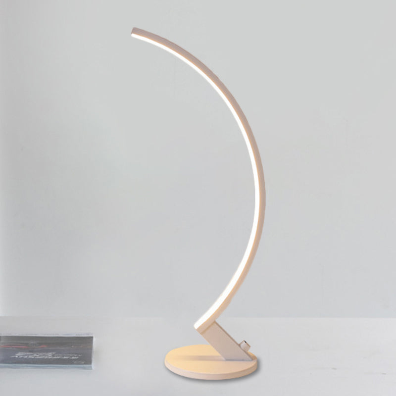 Arc Metall Lesetischbeleuchtung Modernist Weiß/Kaffee LED Nachttischlampe in Warm/Weiß Licht für Nachttisch