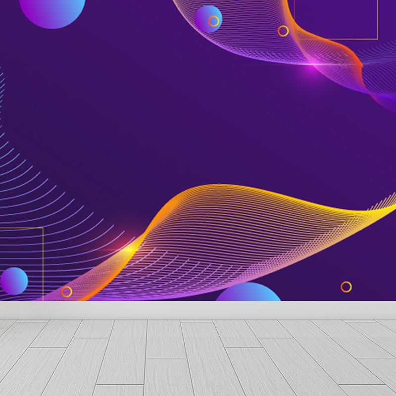 Sci-Fi Geometrie Wandmural Dekor Nicht-Gewebe Feuchtigkeitsbeständig Dunkle Farbe Wandverkleidung für Raum