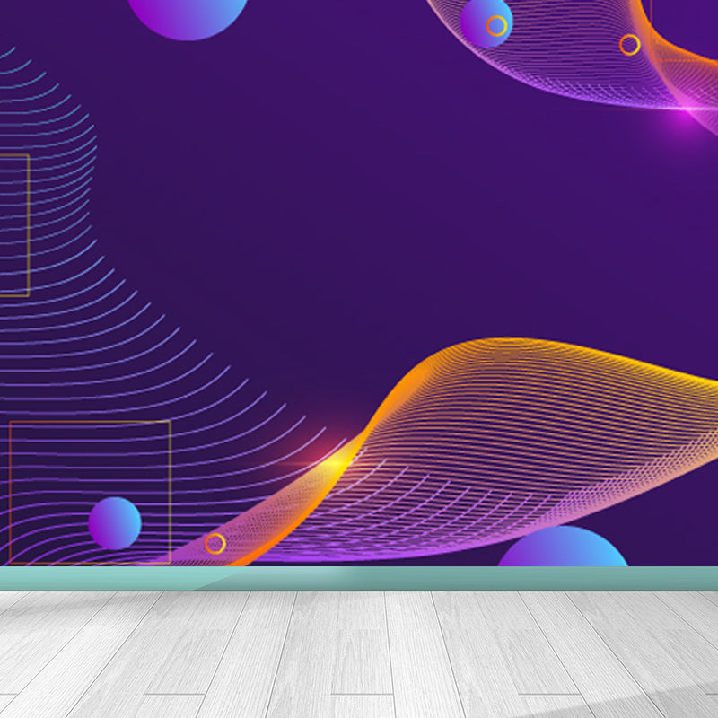 Sci-Fi Geometrie Wandmural Dekor Nicht-Gewebe Feuchtigkeitsbeständig Dunkle Farbe Wandverkleidung für Raum