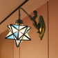 Frendorf | Star Wandmontage Licht 1 Kop Blauw en Heldere Dimple Glas Mediterraanse Wandlamp Verlichting