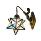 Frendorf | Star Wandmontage Licht 1 Kop Blauw en Heldere Dimple Glas Mediterraanse Wandlamp Verlichting