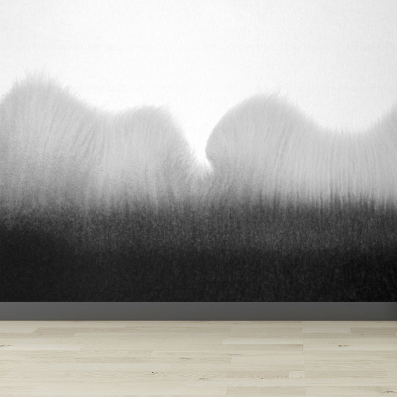 Big Ink Painting Mural Wallpaper Minimalismus Abstrakte Wandkunst in Schwarz und Weiß