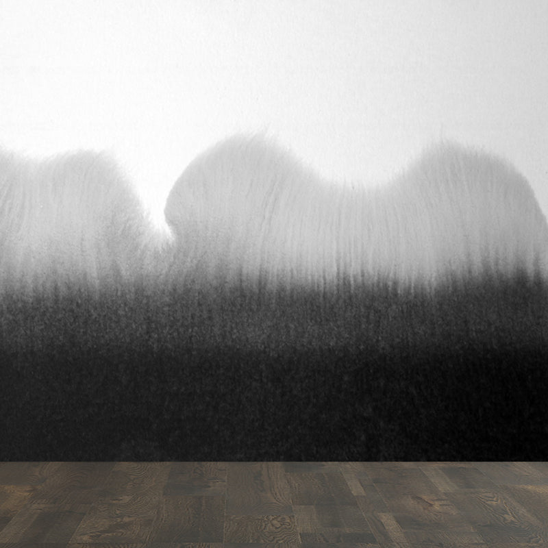 Big Ink Painting Mural Wallpaper Minimalismus Abstrakte Wandkunst in Schwarz und Weiß