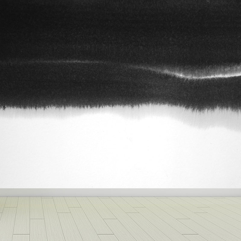 Big Ink Painting Mural Wallpaper Minimalismus Abstrakte Wandkunst in Schwarz und Weiß