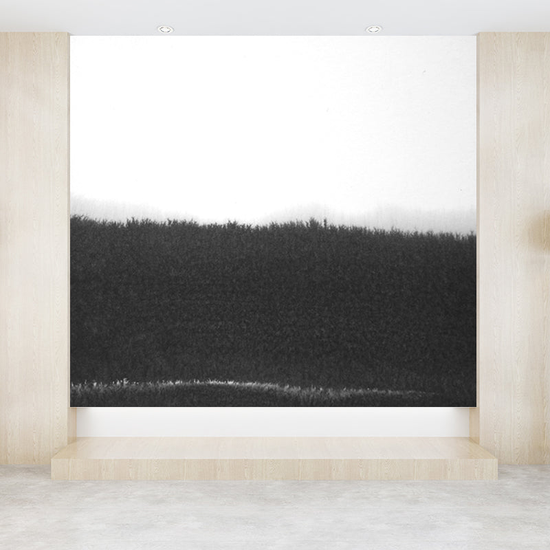 Big Ink Painting Mural Wallpaper Minimalismus Abstrakte Wandkunst in Schwarz und Weiß
