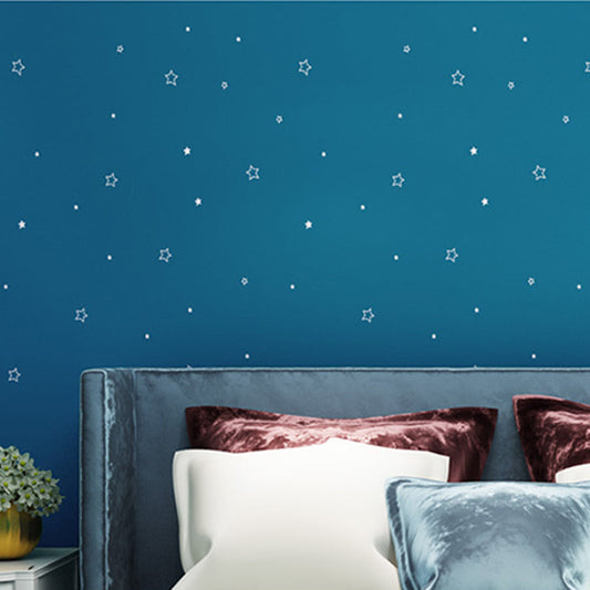 Frendorf | 23.5"W x 33'L Modern Minimalistisch Ster Design Zelfklevende Wanddecoratie in Blauw voor Kinderkamer