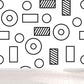 Lustiges nahtloses geometrisches Muster-Wandbild für das Jungenzimmer, Schwarz und Weiß, Maßanfertigung