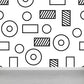 Lustiges nahtloses geometrisches Muster-Wandbild für das Jungenzimmer, Schwarz und Weiß, Maßanfertigung