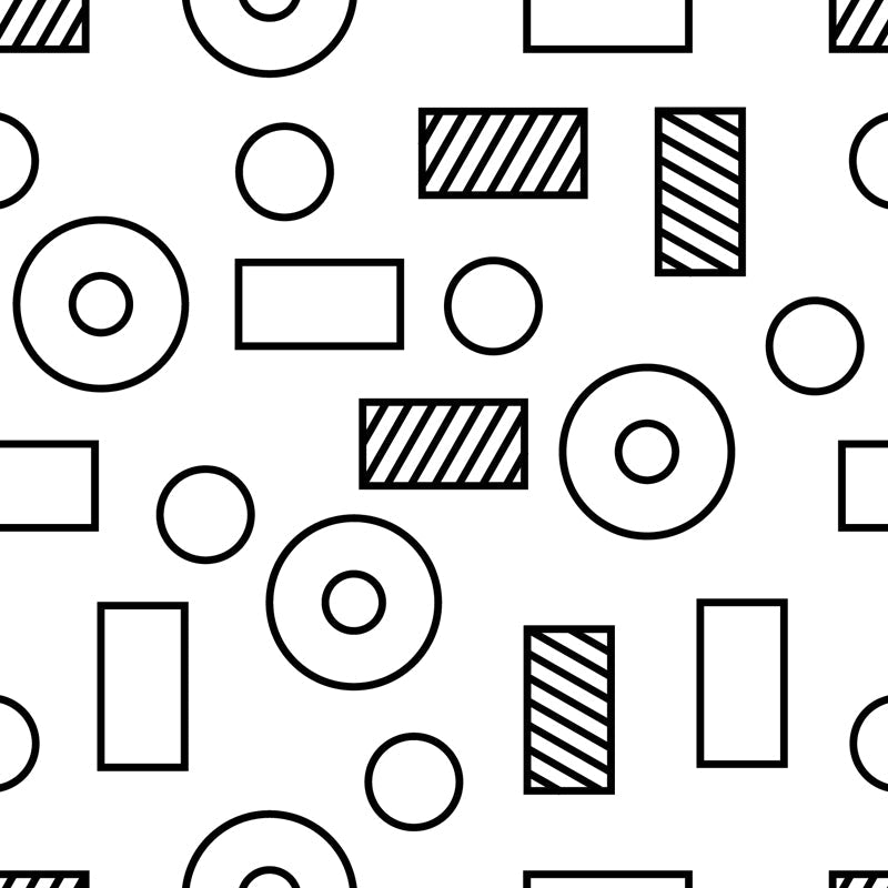 Lustiges nahtloses geometrisches Muster-Wandbild für das Jungenzimmer, Schwarz und Weiß, Maßanfertigung