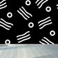 Lustiges nahtloses geometrisches Muster-Wandbild für das Jungenzimmer, Schwarz und Weiß, Maßanfertigung
