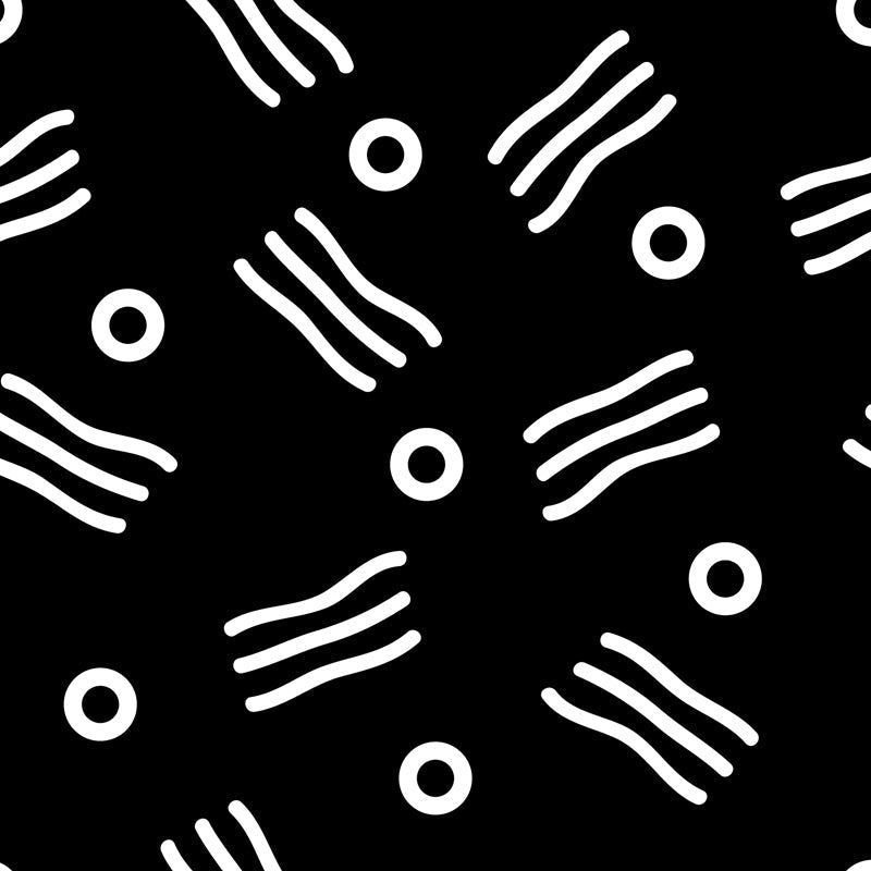 Lustiges nahtloses geometrisches Muster-Wandbild für das Jungenzimmer, Schwarz und Weiß, Maßanfertigung