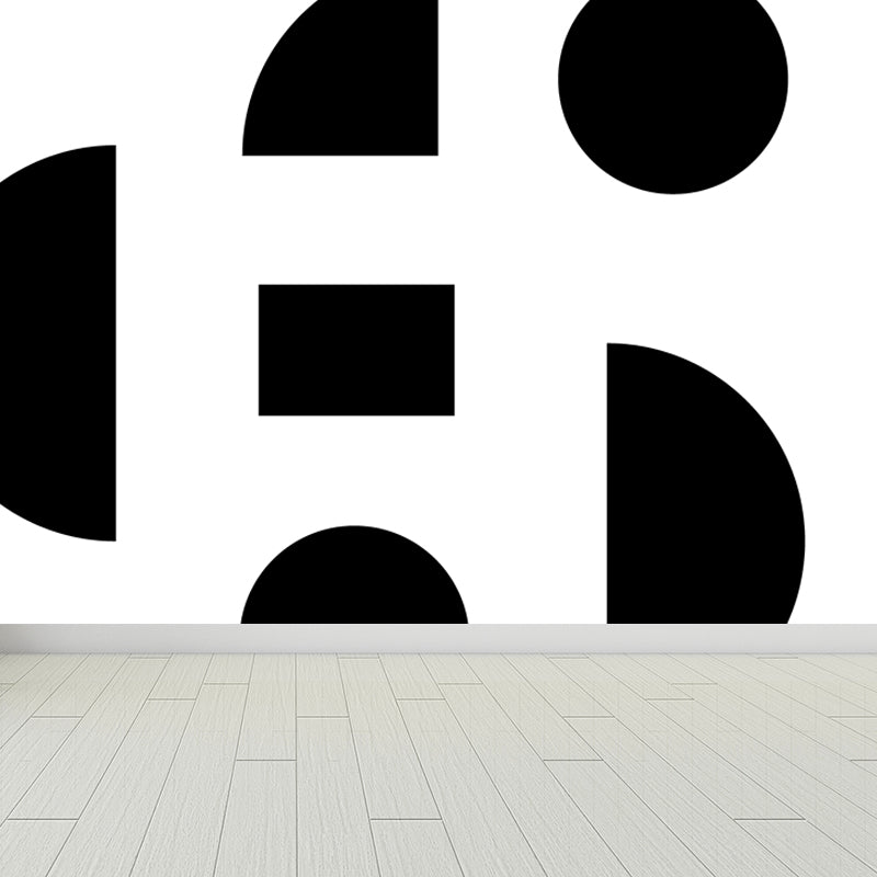 Lustiges nahtloses geometrisches Muster-Wandbild für das Jungenzimmer, Schwarz und Weiß, Maßanfertigung
