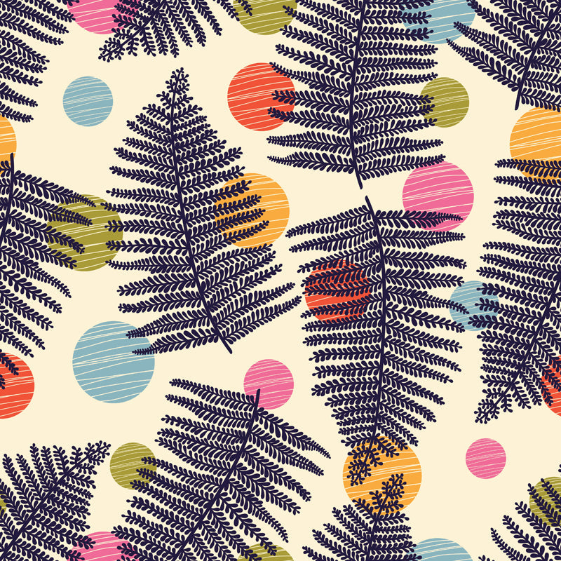 Frendorf | Botanischer Blattdruck Tapete Wandmalerei Zeitgenössische Vlies Wandkunst in dunkler Farbe