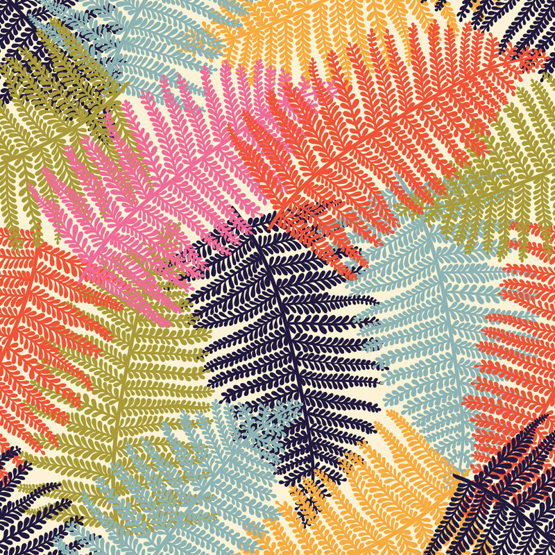 Frendorf | Botanischer Blattdruck Tapete Wandmalerei Zeitgenössische Vlies Wandkunst in dunkler Farbe