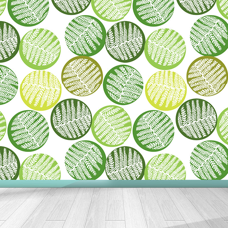 Frendorf | Botanischer Blattdruck Tapete Wandmalerei Zeitgenössische Vlies Wandkunst in dunkler Farbe