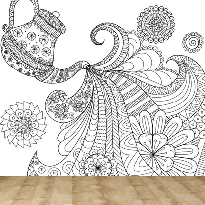 Frendorf | Kinderen Fantasy Geheim Tuin Muur Decal Zwart-wit Waterdichte Wandkunst voor Kamer