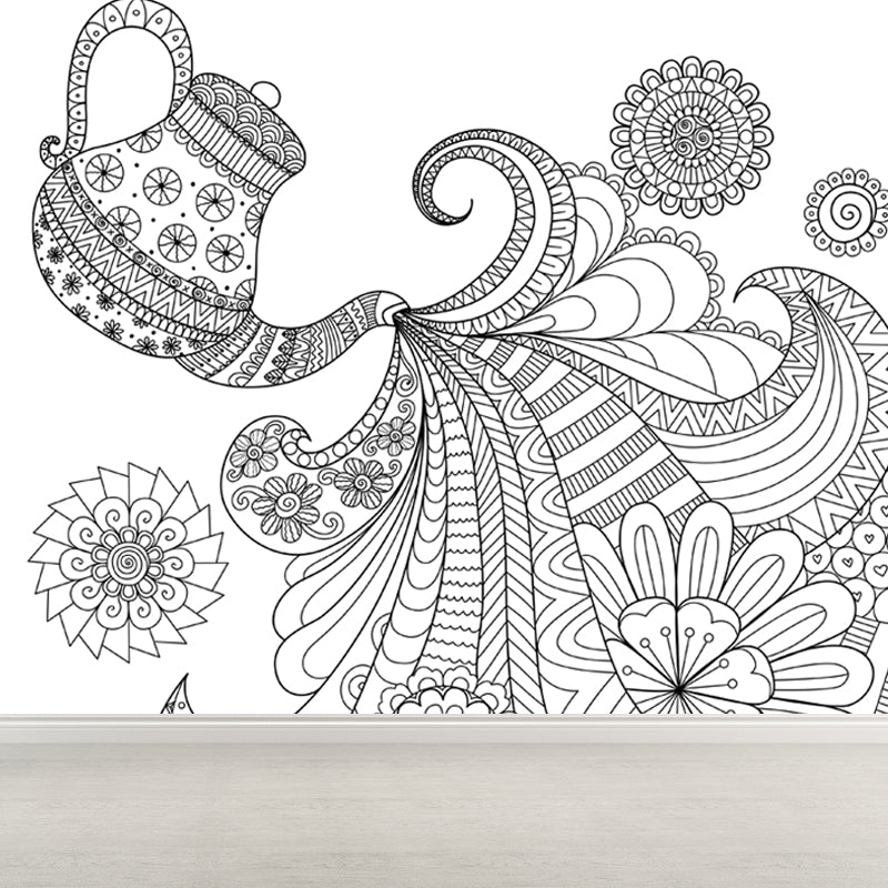Frendorf | Kinderen Fantasy Geheim Tuin Muur Decal Zwart-wit Waterdichte Wandkunst voor Kamer