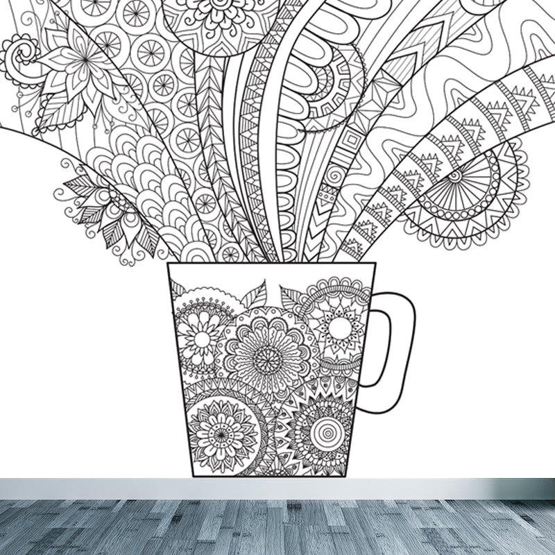 Frendorf | Kinderen Fantasy Geheim Tuin Muur Decal Zwart-wit Waterdichte Wandkunst voor Kamer