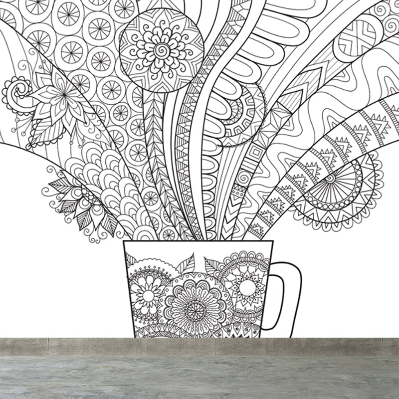 Frendorf | Kinderen Fantasy Geheim Tuin Muur Decal Zwart-wit Waterdichte Wandkunst voor Kamer