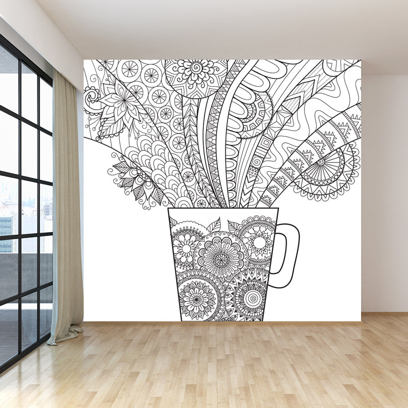Frendorf | Kinderen Fantasy Geheim Tuin Muur Decal Zwart-wit Waterdichte Wandkunst voor Kamer