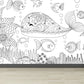 Frendorf | Zwarte en Witte Doodles Muurbehang Fantasy Kinderen Vochtbestendige Muurkunst