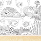 Frendorf | Zwarte en Witte Doodles Muurbehang Fantasy Kinderen Vochtbestendige Muurkunst