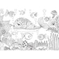 Frendorf | Zwarte en Witte Doodles Muurbehang Fantasy Kinderen Vochtbestendige Muurkunst