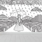 Frendorf | Zwarte en Witte Doodles Muurbehang Fantasy Kinderen Vochtbestendige Muurkunst
