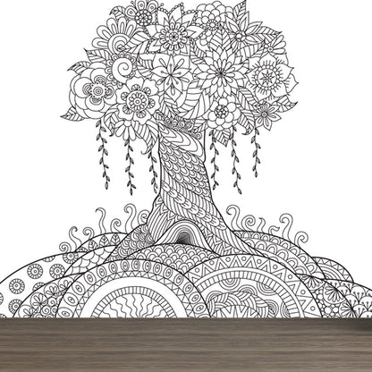 Frendorf | Zwarte en Witte Doodles Muurbehang Fantasy Kinderen Vochtbestendige Muurkunst